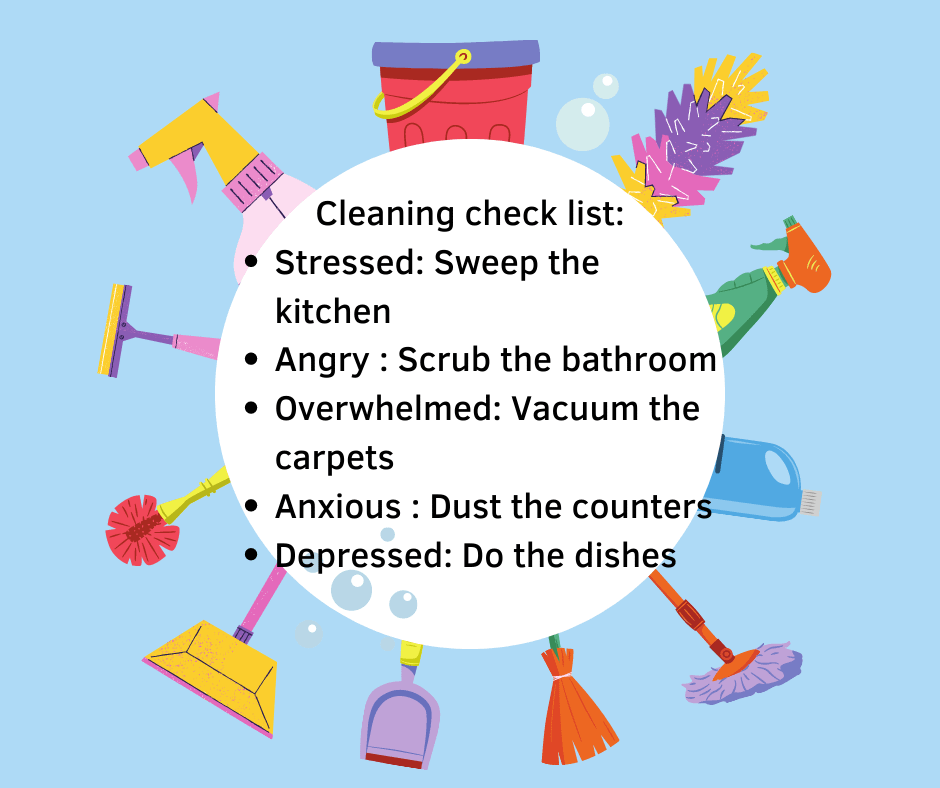 cleaning for mental health check list